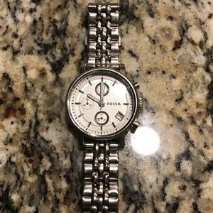 Fossil Silver Chronograph Watch